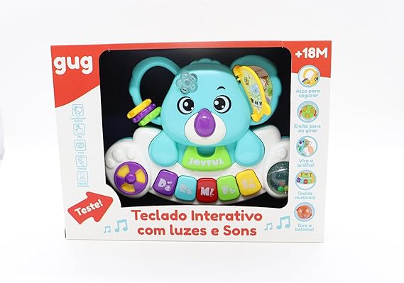 Piano Musical com Luz e Som Animais Colorido