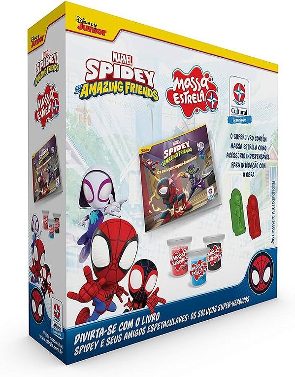 Super massa com Livro Spidey Soluços Super Heroicos