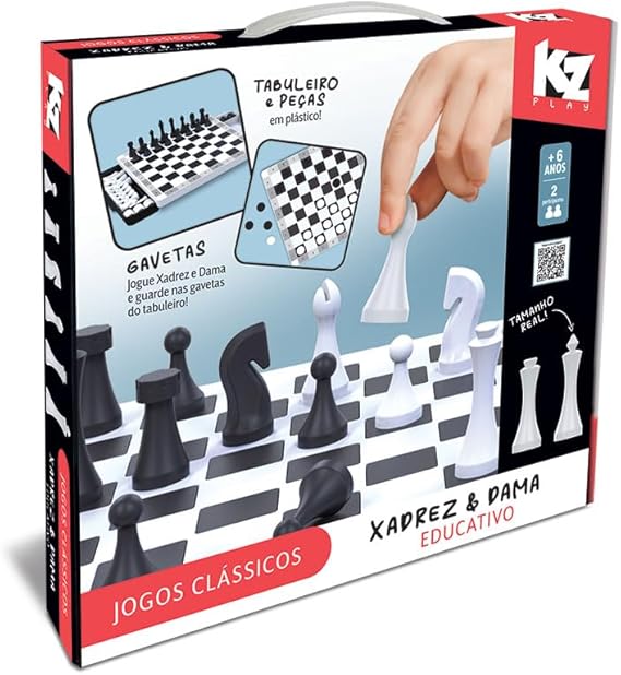 Jogo de Xadrez e Dama Educativo