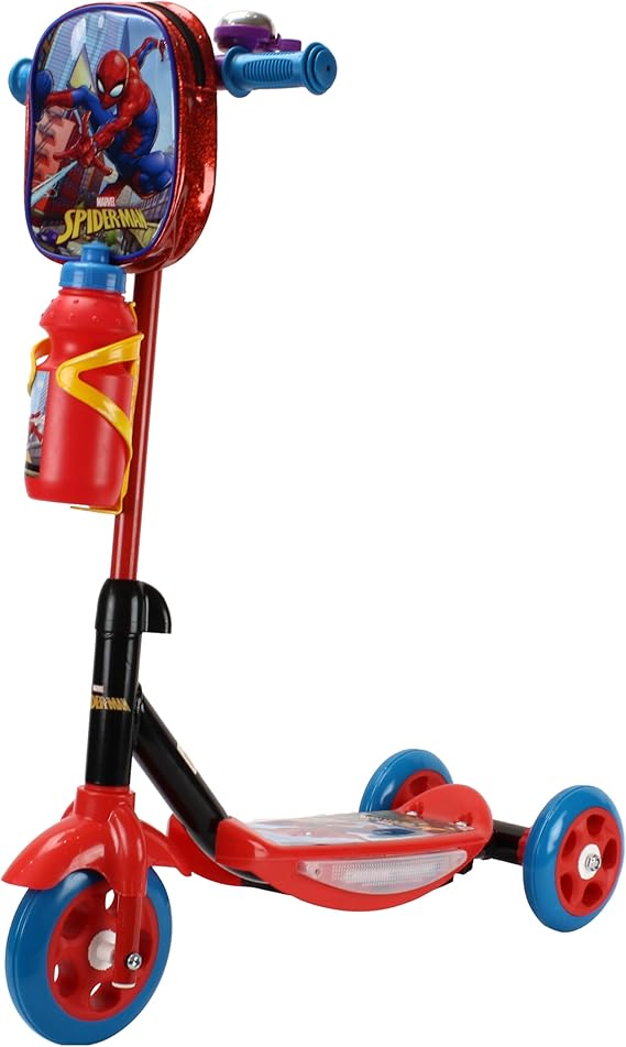 Patinete 3 Rodas Homem-Aranha com Mochila e Garrafinha