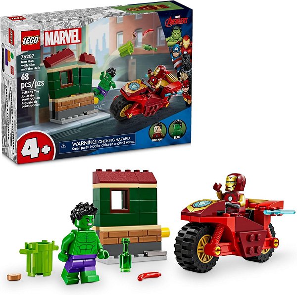 LEGO Marvel Homem de Ferro com Motocicleta e o Hulk