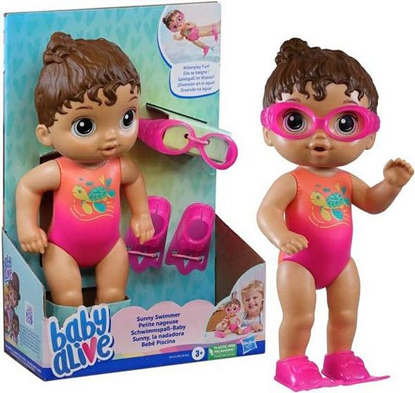 Boneca Baby Alive Bebê Piscina Morena