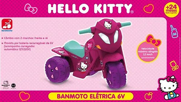 Triciclo Elétrico Infantil Hello Kitty 6V Bandeirante