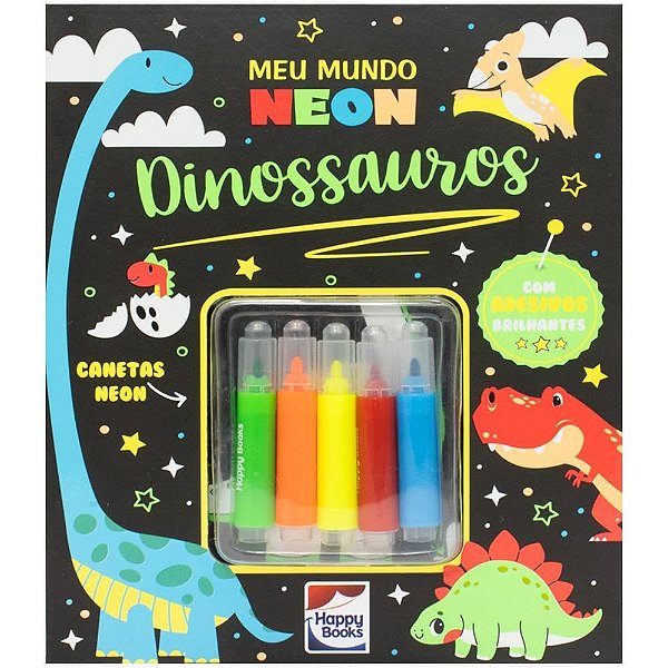 Livro de Colorir Meu Mundo Neon Dinossauros