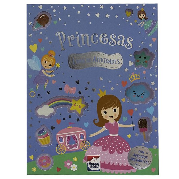 Livro de Adesivos com Glitter: Princesas