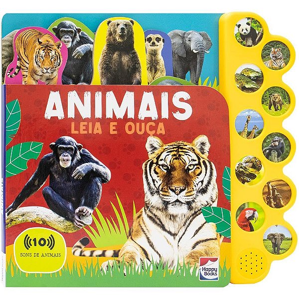 Livro Sonoro Interativo Animais para Bebês Happy Books