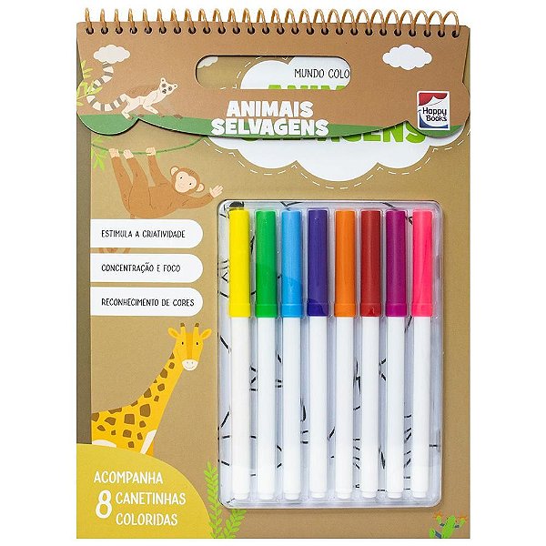 Livro de Colorir Mundo Colorido: Animais Selvagens