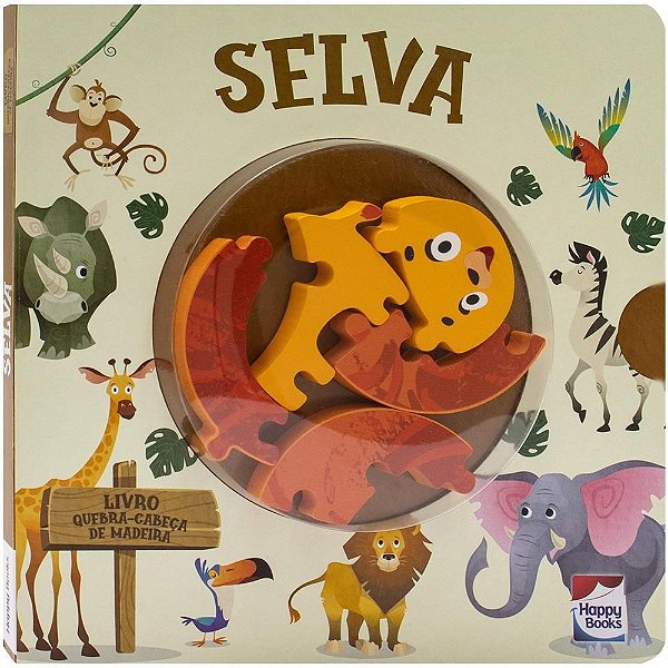 Livro Quebra-Cabeça de Madeira: Selva (Happy Books)