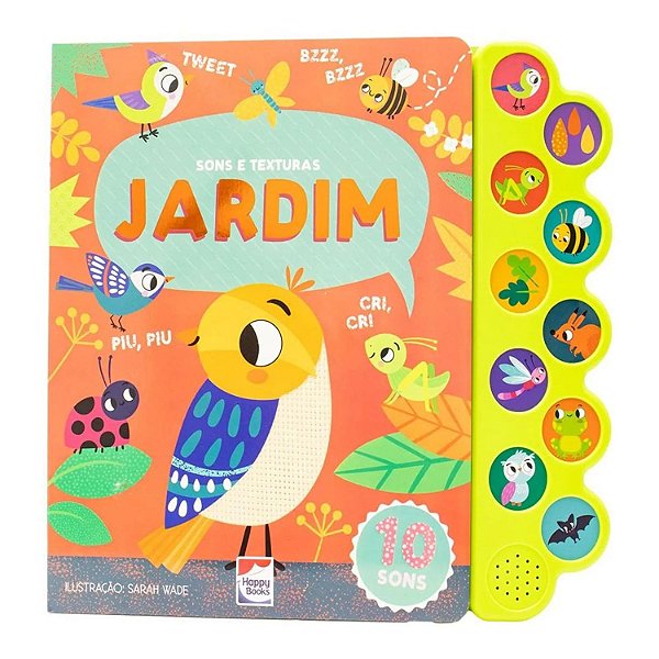 Livro Sensorial Sons e Texturas: Jardim