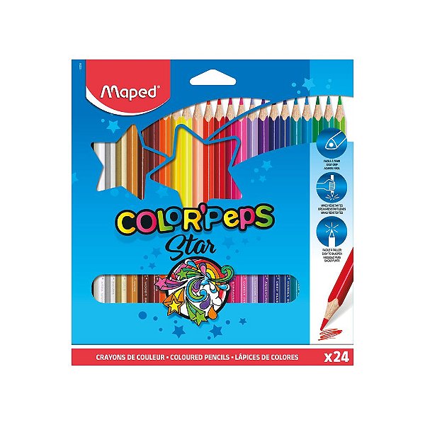 Lápis de Cor Maped Color'Peps Star 24 Cores