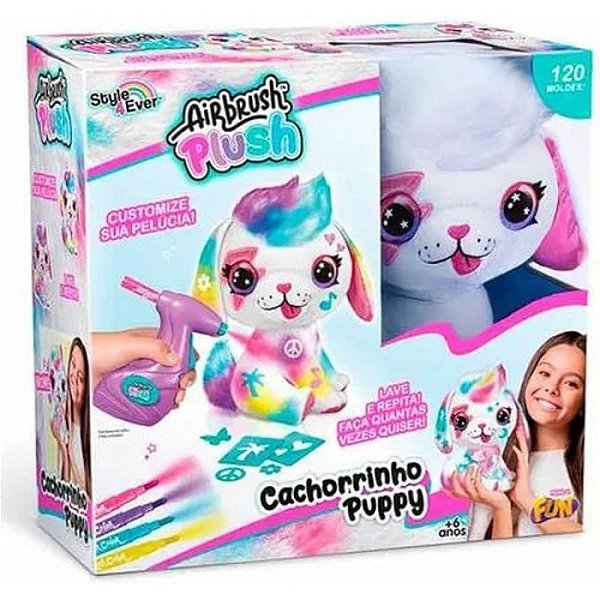 Pelúcia Cachorrinho Airbrush Pintável e Lavável