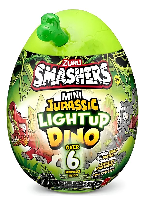 Smashers Light Ovo Médio Jurassic Verde Série 1 Surpresa
