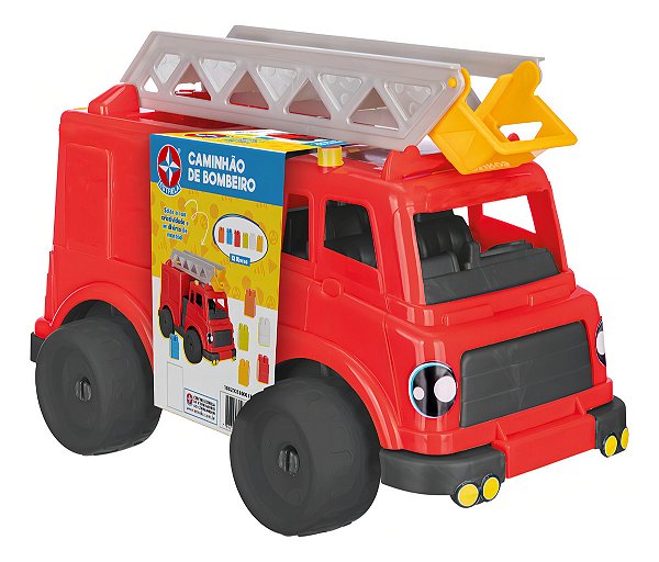 Caminhão Bombeiro Brinquedo Educativo Blocos Brinquedos Estrela