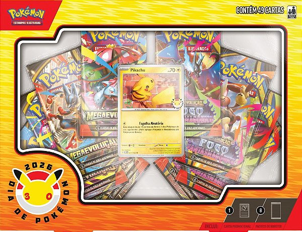 Box de 30 Anos de Pokémon - Coleção Dia de Pokémon 2026