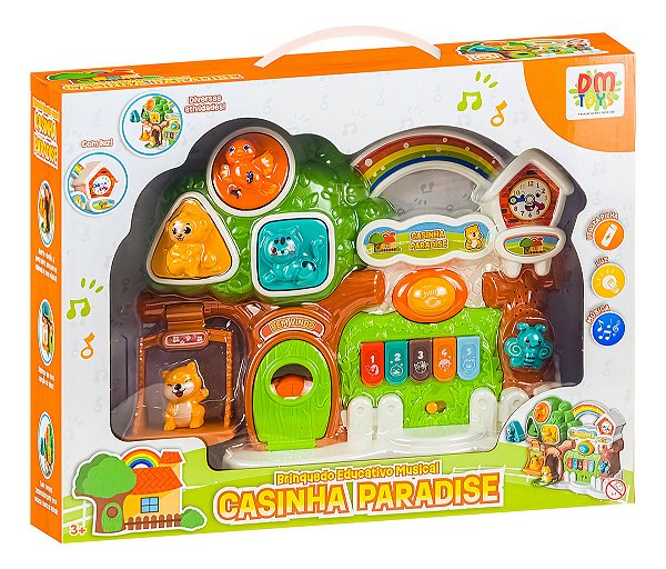 Brinquedo Educativo Teclado Musical Casinha Paradise Luz Som Cor Colorido 1.5