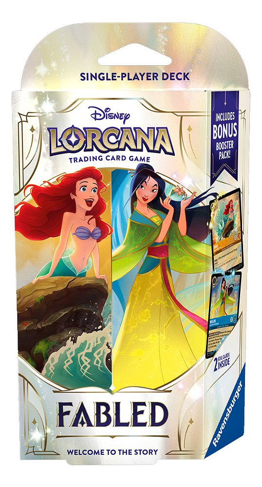 Disney Lorcana Fabled Starter Deck En Ariel E Mulan Inglês