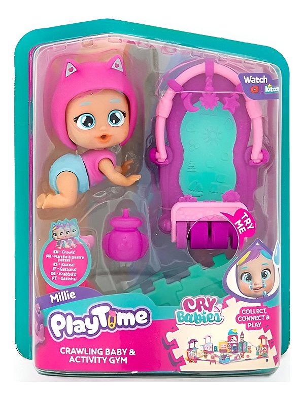 Boneca Cry Babies Playtime Millie Ginasio De Atividades