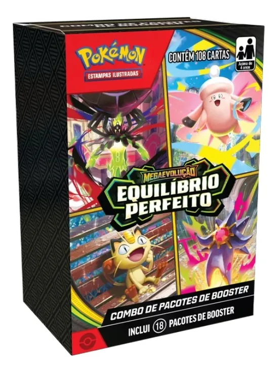 Combo de Booster Pokémon Mega Evolução 3 Equilibrio Perfeito