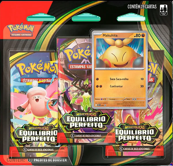 Carta Pokémon TCG Mega evolução 3 Equilibrio Perfeito Blister Triplo