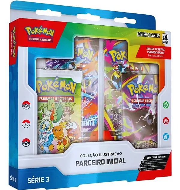Box Pokémon Coleção Ilustração Parceiro Inicial Série 3