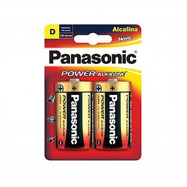 Cartela Pilha Panasonic Alkaline D