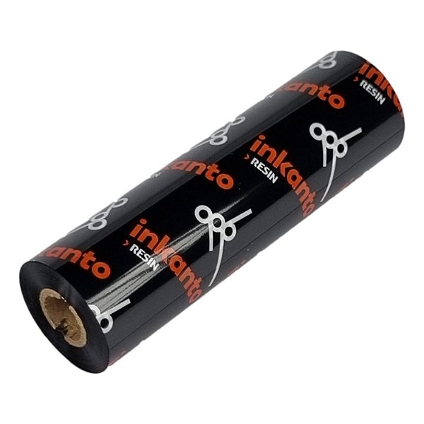 Ribbon 110x74 Resina Armor Inkanto AXR1 Externo para etiqueta BOPP 1/2 pol para impressora térmica Zebra Argox Elgin