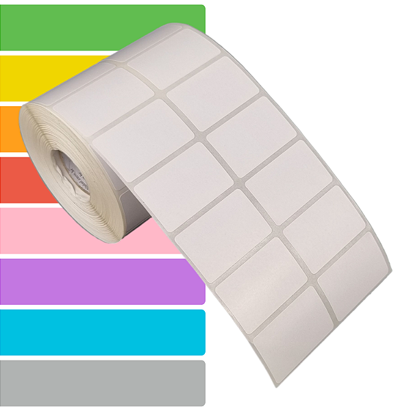 Etiqueta adesiva 40x25mm 4x2,5cm (2 colunas) BOPP p/ Zebra Argox Elgin - Rolo c/ 2142 (30m)