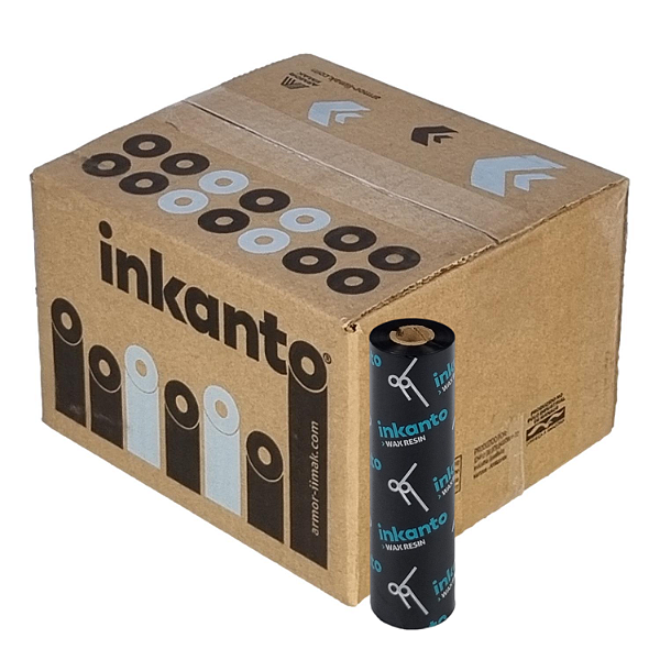Ribbon 110x74 Misto Armor Inkanto APR6 Externo 1/2 pol para impressora térmica Zebra Argox Elgin - Caixa com 24 unidades