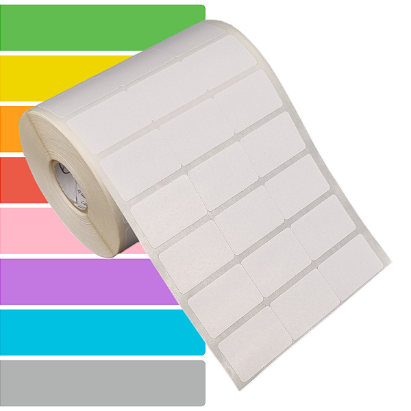 Etiqueta adesiva 33x21mm 3,3x2,1cm (3 colunas s/ espaçamento) Couche Zebra Argox Elgin - Rolo c/ 3750 (30m)