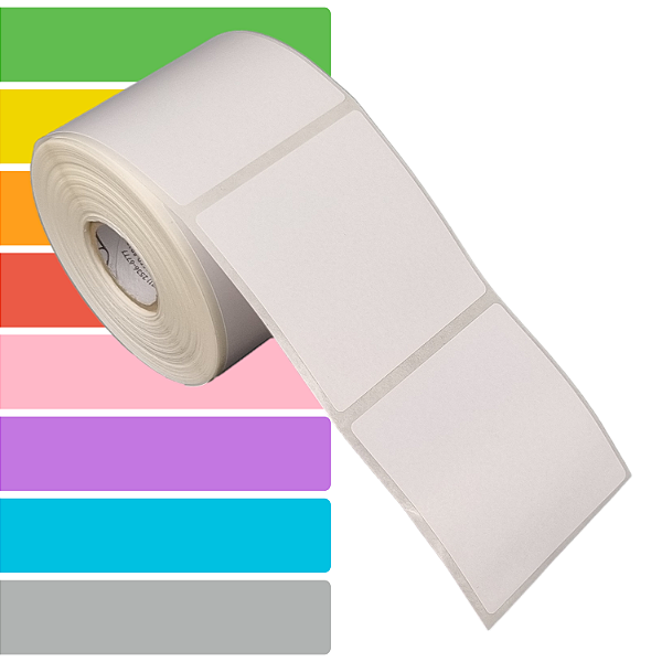 Etiqueta adesiva 60x60mm 6x6cm Térmica (impressão sem ribbon) p/ impressora térmica direta - Rolo c/ 476 (30m)