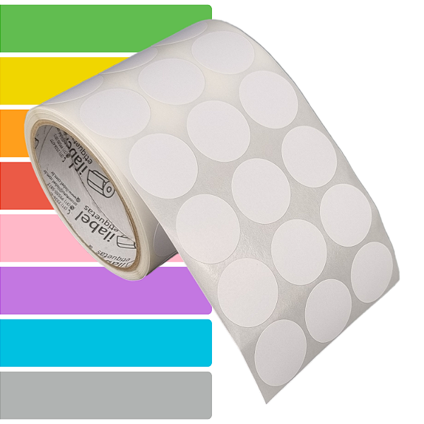 Etiqueta adesiva redonda bolinha 30mm 3cm Couche - Rolo c/ 1000 (11m)