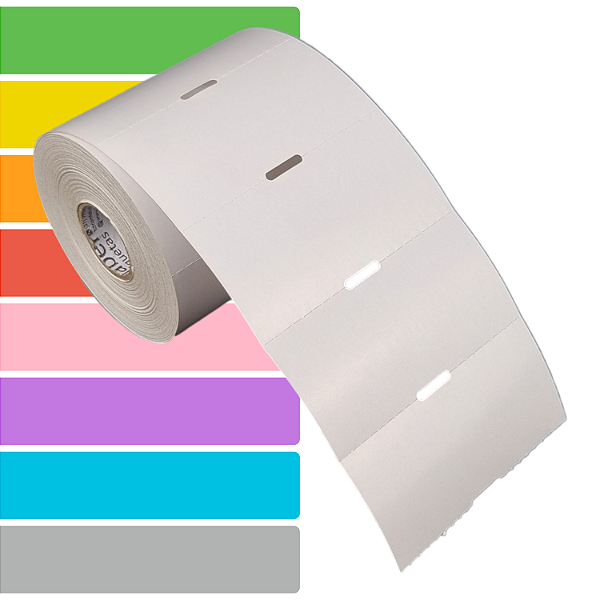 Etiqueta Gôndola 80x40mm 8x4cm Couche cartão Gap central p/ Zebra Elgin - Rolo c/ 750 (30m)