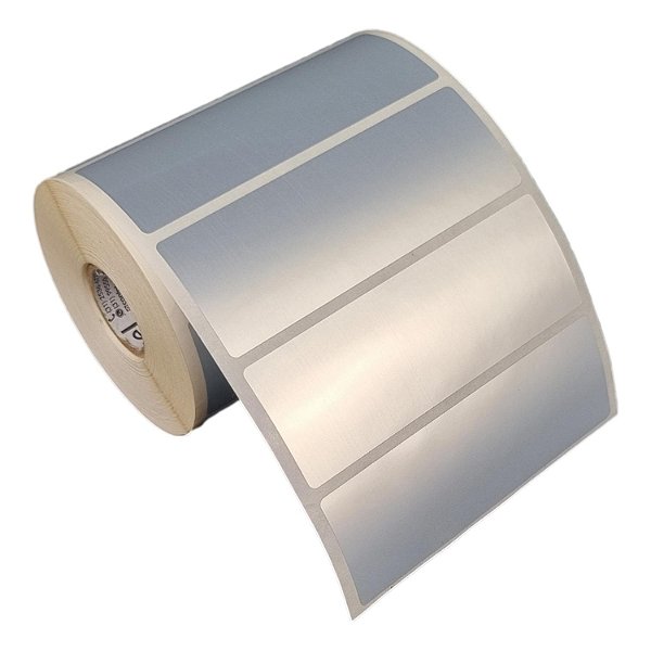 Etiqueta adesiva 100x40mm 10x4cm Poliéster cromo fosco p/ Zebra Argox Elgin - Rolo c/ 698 (30m)