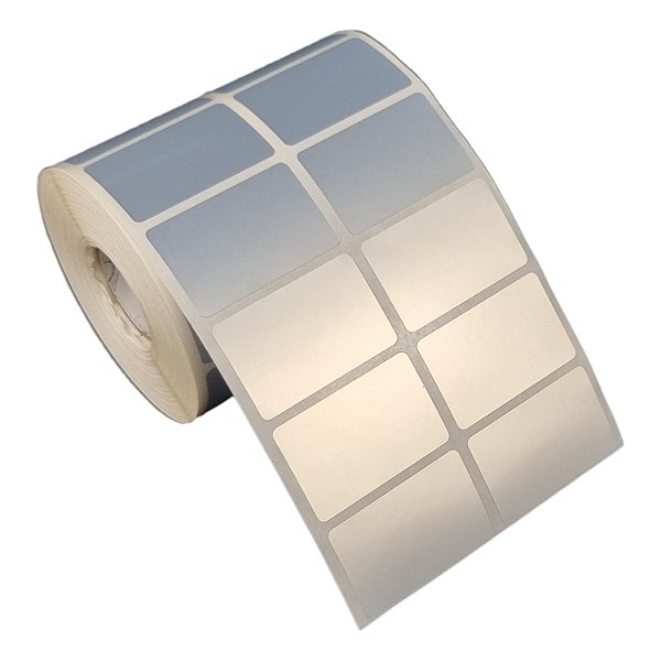 Etiqueta adesiva 40x25mm 4x2,5cm (2 colunas) Poliéster cromo fosco p/ Zebra Argox Elgin - Rolo c/ 2142 (30m)