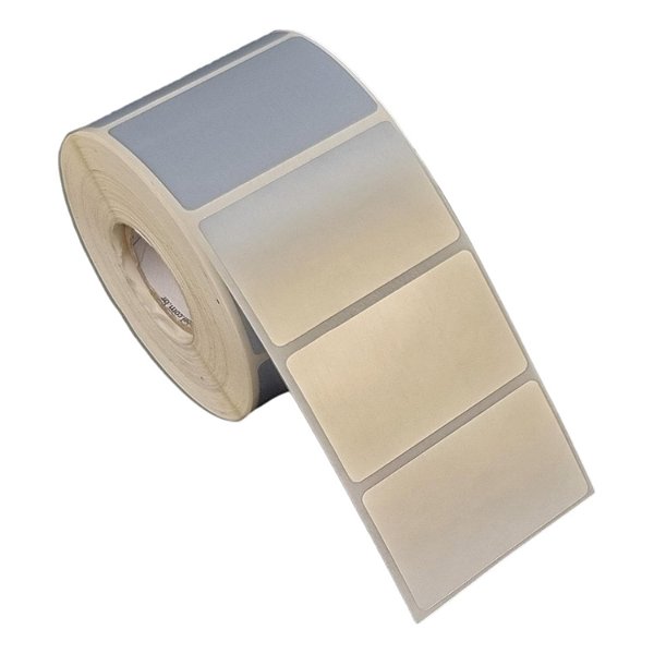 Etiqueta adesiva 50x30mm 5x3cm (1 coluna) Poliéster cromo fosco p/ Zebra Argox Elgin - Rolo c/ 909 (30m)