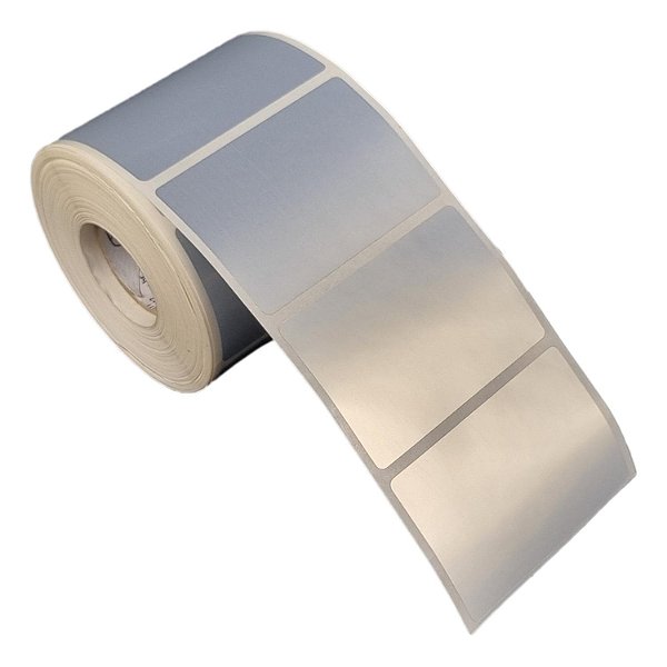 Etiqueta adesiva 60x40mm 6x4cm Poliéster cromo fosco p/ Zebra Argox Elgin - Rolo c/ 698 (30m)