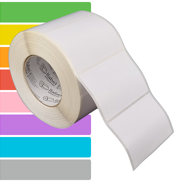 Etiqueta adesiva 100x50mm 10x5cm BOPP p/ congelados Zebra ZT230 S4M ZT410 Rolo c/ 1698 (90m) Tubete 3 polegadas