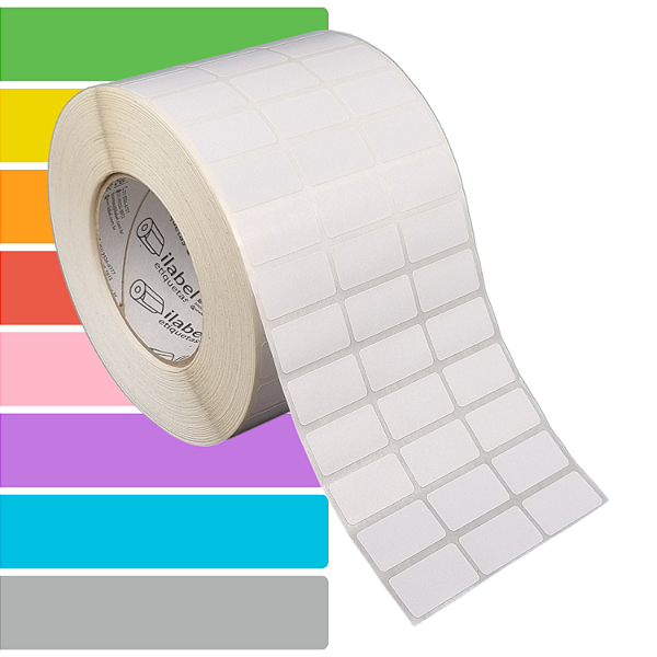 Etiqueta adesiva 33x17mm 3,3x1,7cm (3 colunas) BOPP p/ Zebra ZT230 S4M ZT410 - Rolo c/ 90m Tubete 3 polegadas