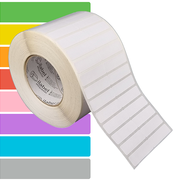 Etiqueta adesiva 50x15mm 5x1,5cm (2 colunas s/ espaçamento) BOPP p/ congelados Rolo c/ 90m Tubete 3 polegadas