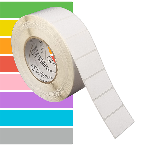 Etiqueta adesiva 50x30mm 5x3cm (1 coluna) BOPP p/ Zebra ZT230 S4M ZT410 - Rolo c/ 2727 (90m) Tubete 3 polegadas