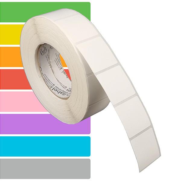 Etiqueta adesiva 40x40mm 4x4cm (1 coluna) Térmica (impressão sem ribbon) Rolo c/ 2094 (90m) Tubete 3 polegadas