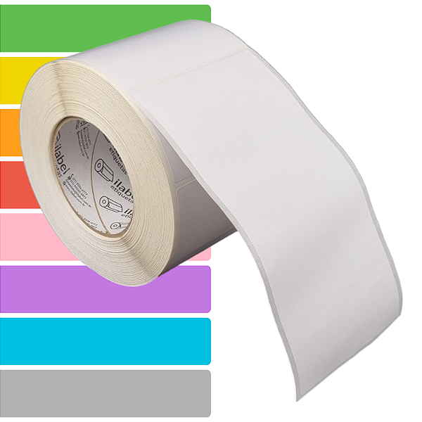 Etiqueta adesiva 100x200mm 10x20cm Couche p/ Zebra ZT230 S4M ZT410 - Rolo c/ 441 (90m) Tubete 3 polegadas