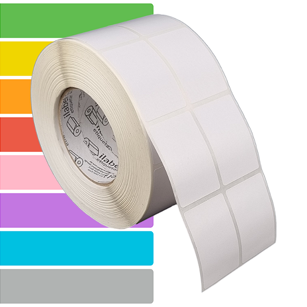 Etiqueta adesiva 40x60mm 4x6cm (2 colunas) Couche p/ Zebra ZT230 S4M ZT410 - Rolo c/ 90m Tubete 3 polegadas