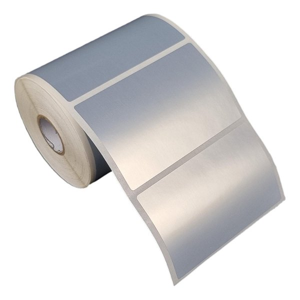 Etiqueta adesiva 95x60mm 9,5x6cm Poliéster cromo fosco p/ Zebra Argox Elgin - Rolo c/ 476 (30m)
