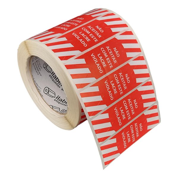 Etiqueta adesiva lacre de segurança BOPP adesivo borracha para delivery iFood Rappi - Rolo c/ 1000 (33m)