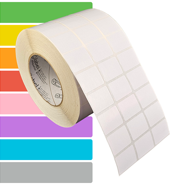 Etiqueta adesiva 33x25mm 3,3x2,5cm (3 colunas) Couche p/ Zebra ZT230 S4M ZT410 - Rolo c/ 90m Tubete 3 polegadas