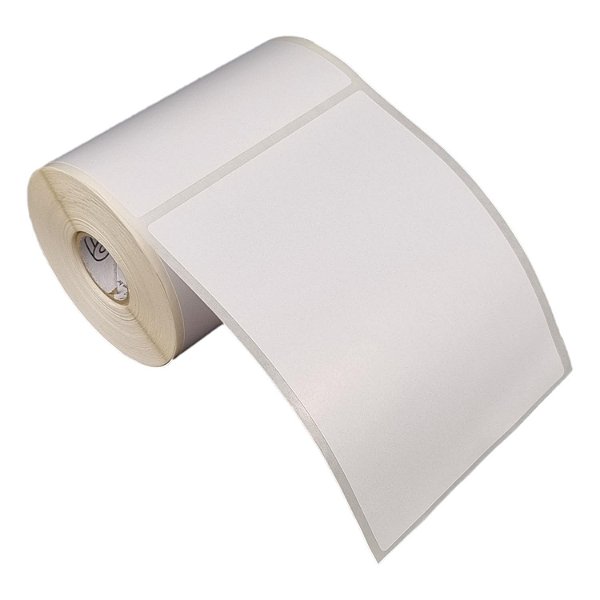 Etiqueta adesiva 100x130mm 10x13cm Poliéster branco brilho p/ Zebra Argox Elgin - Rolo c/ 226 (30m)