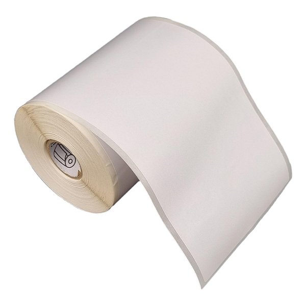 Etiqueta adesiva 100x200mm 10x20cm Poliéster branco brilho p/ Zebra Argox Elgin - Rolo c/ 147 (30m)
