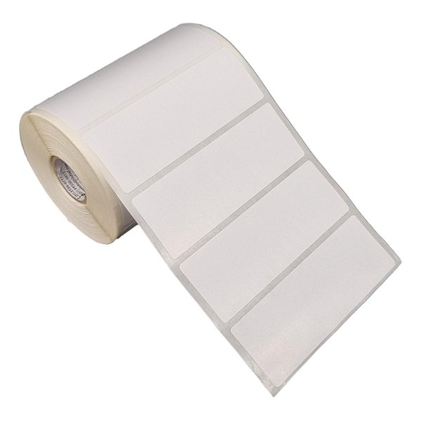 Etiqueta adesiva 100x35mm 10x3,5cm Poliéster branco brilho p/ Zebra Argox Elgin - Rolo c/ 789 (30m)