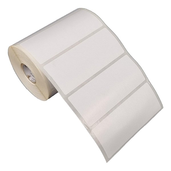 Etiqueta adesiva 100x40mm 10x4cm Poliéster branco brilho p/ Zebra Argox Elgin - Rolo c/ 698 (30m)